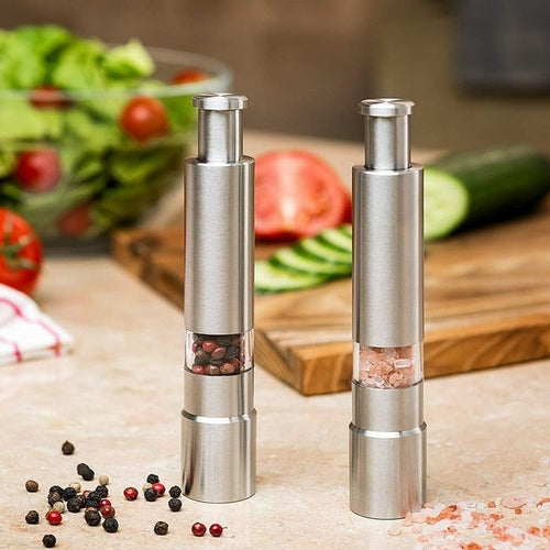 Edelstahl Salz- & Pfeffermühle – Einhand-Grinder | Clevara™
